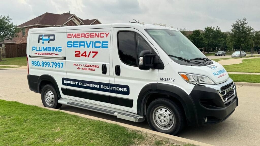 FPP Plumbing truck in McKinney during same-day plumbing service