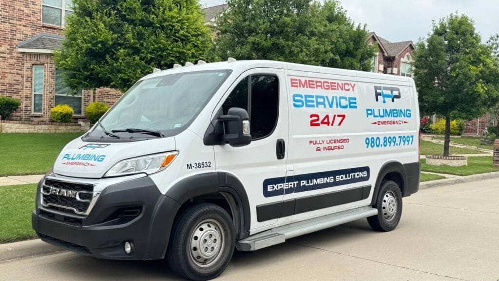FPP Plumbing van outside a customer home in Allen, TX