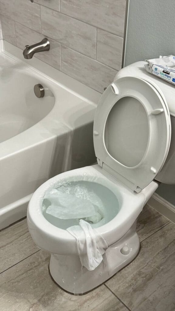 Emergency toilet overflow repair by FPP Plumbing in Frisco, TX