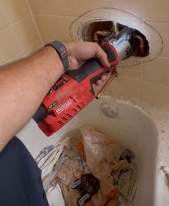 Shower valve replacement using Viega ProPress copper fittings inside the wall