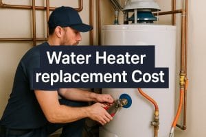 illustration of residential water heater replacement