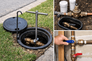 How to turn off the main water shutoff valve in North Texas homes