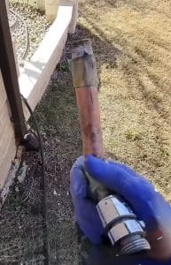 burst frost free spigot leaking into wall