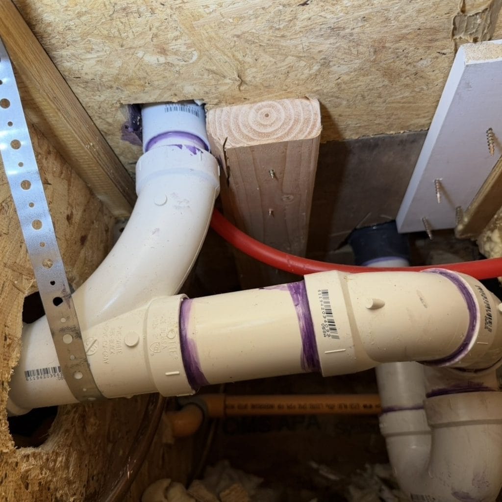Final combo drain line repair replacing failed sanitary tee in Frisco TX