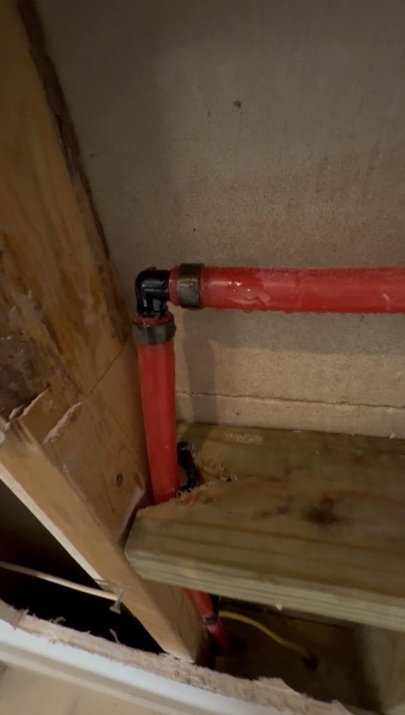 improper pex pipe connection causing water leak frisco tx